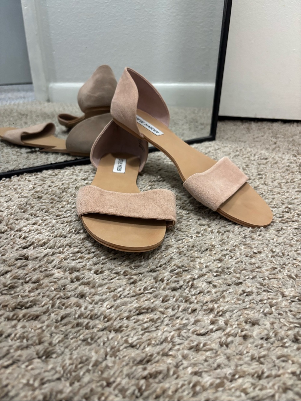 Steve Madden Nude Blush Suede D'Orsay Sandals